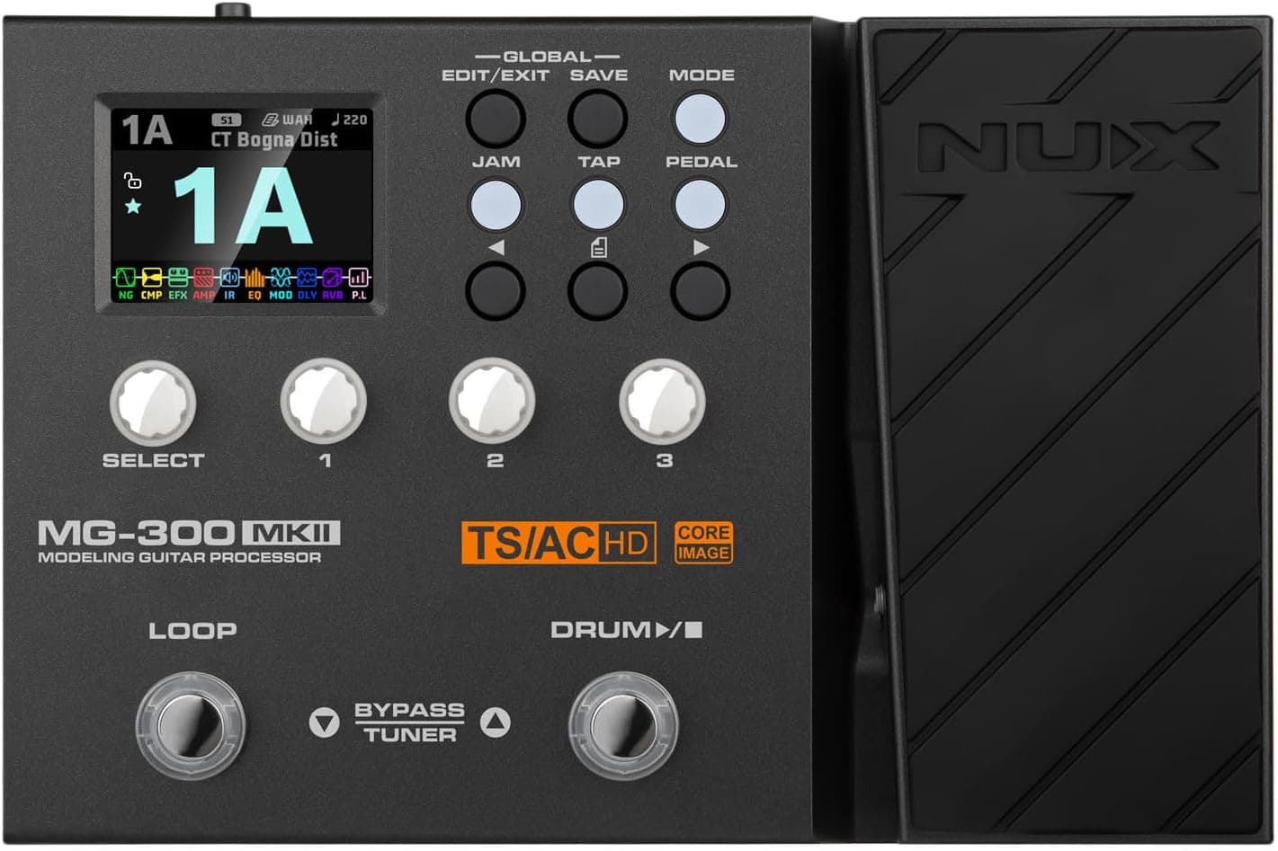 NUX | MG-300 mkII Guitar Multi-Effects Pedal | Amp Modelling, USB Audio Interface, Expression Pedal, IR Cabinet Sim, Jam Drums, Looper & Quicktone Software