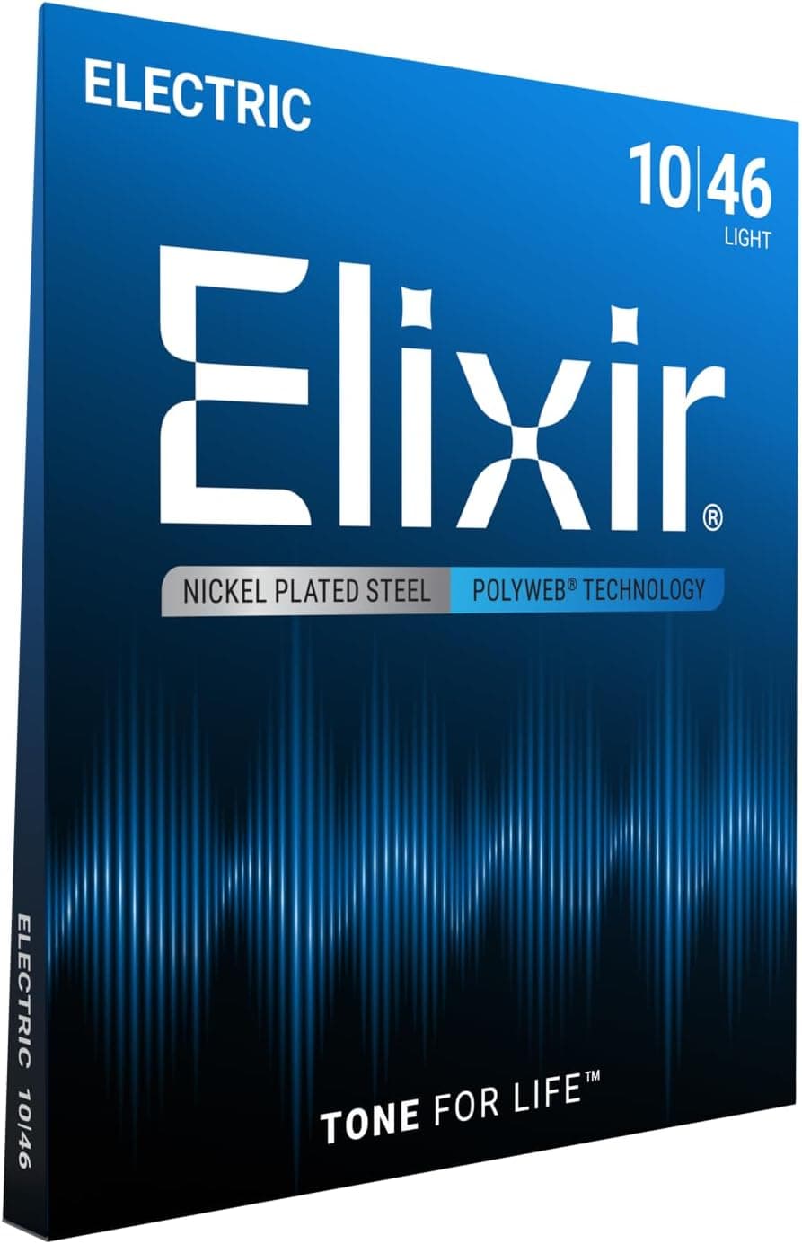 Elixir 12050 Strings Electric Guitar Strings w POLYWEB Coating, Light (.010-.046)