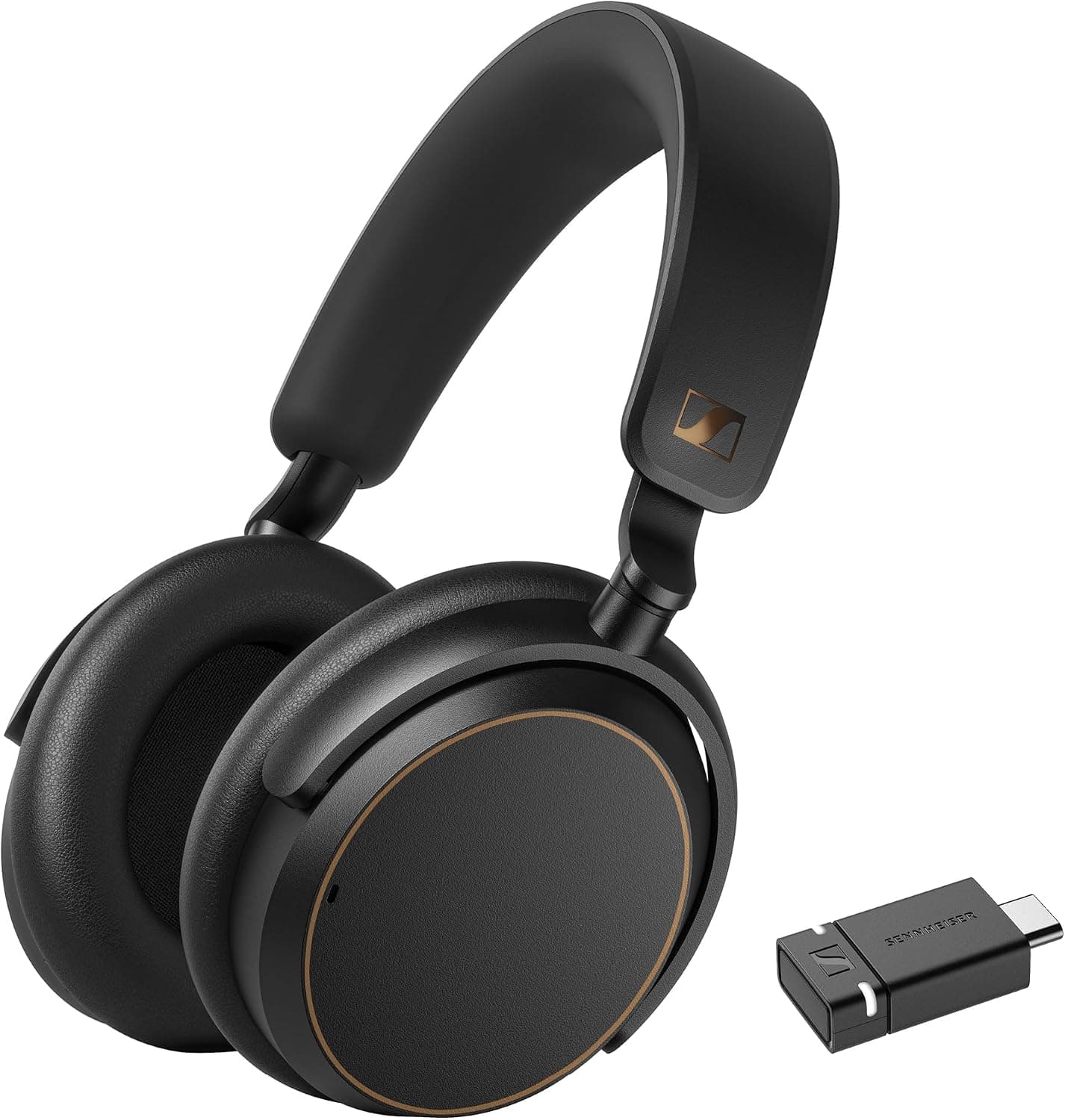 Sennheiser ACCENTUM Wireless Special Edition - ACCENTUM headphones and BTD 600 Bluetooth Dongle - 50-Hour Battery Playtime, Hybrid ANC, Dongle with USB-A/USB-C Adapter - Black/Copper