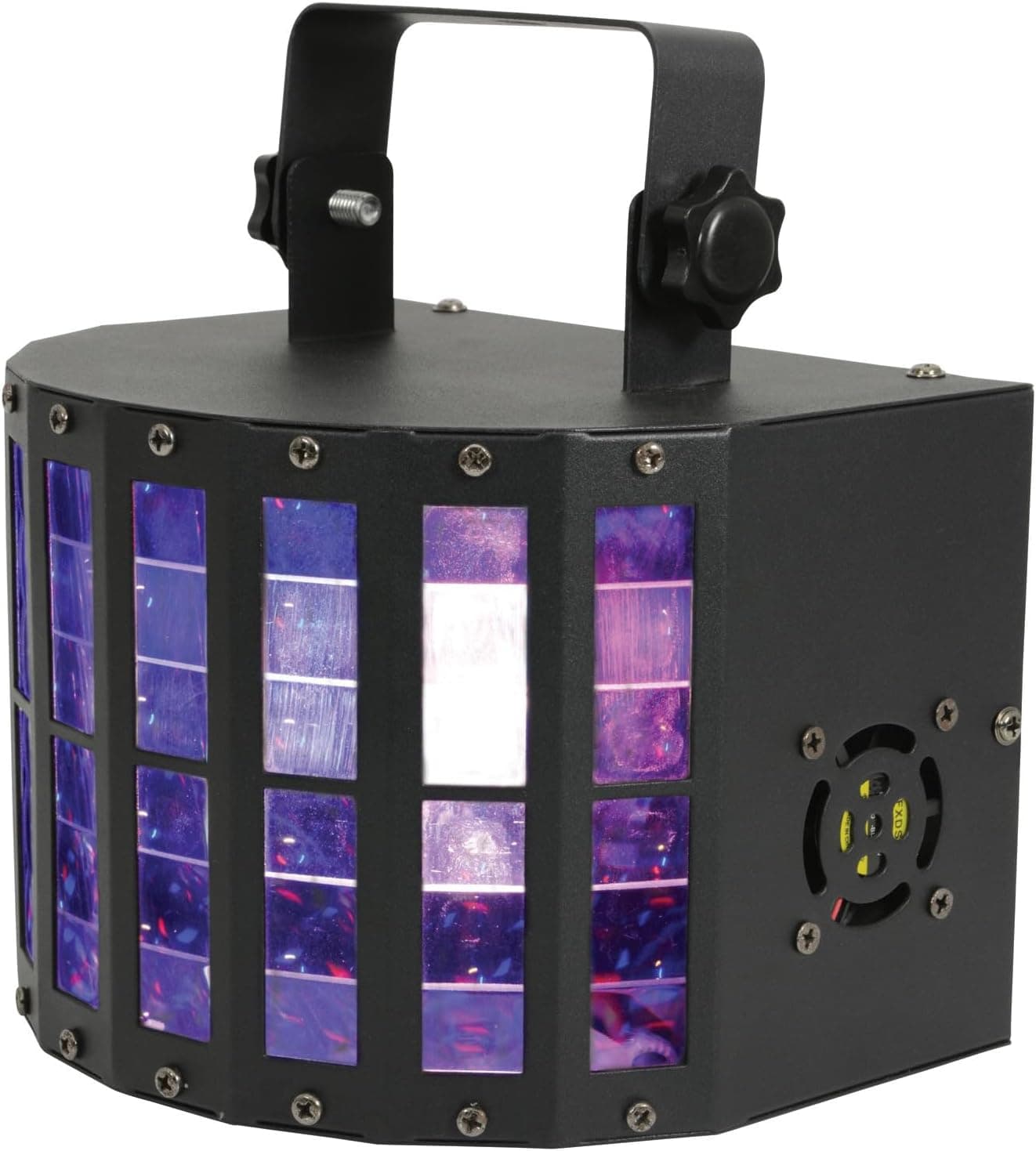 QTX | DERBY9 LED Stage Light for Parties & Events | Multi-Colour Disco Light with 9 LEDs, DMX Control, IR Remote & Sound-Activated | Rotating & Flash Effects for DJ, Home Disco, Dance Floor
