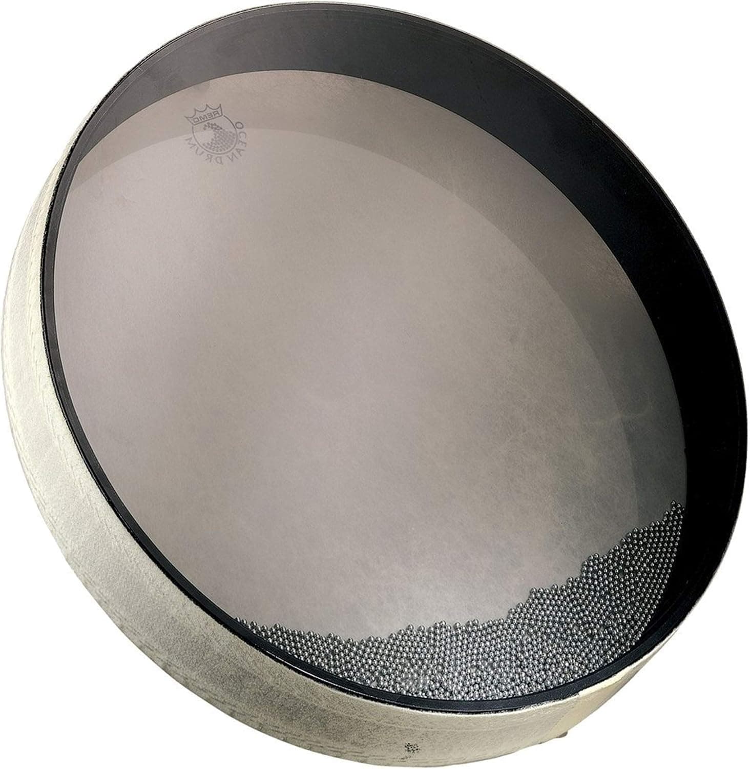 Remo World Percussion - Ocean Drum - 16" x 2.5" - Acousticon Frame, Steel Balls, White Finish - Ocean Wave Effect, Suitable for Sound Therapy and Children - ET-0216-00